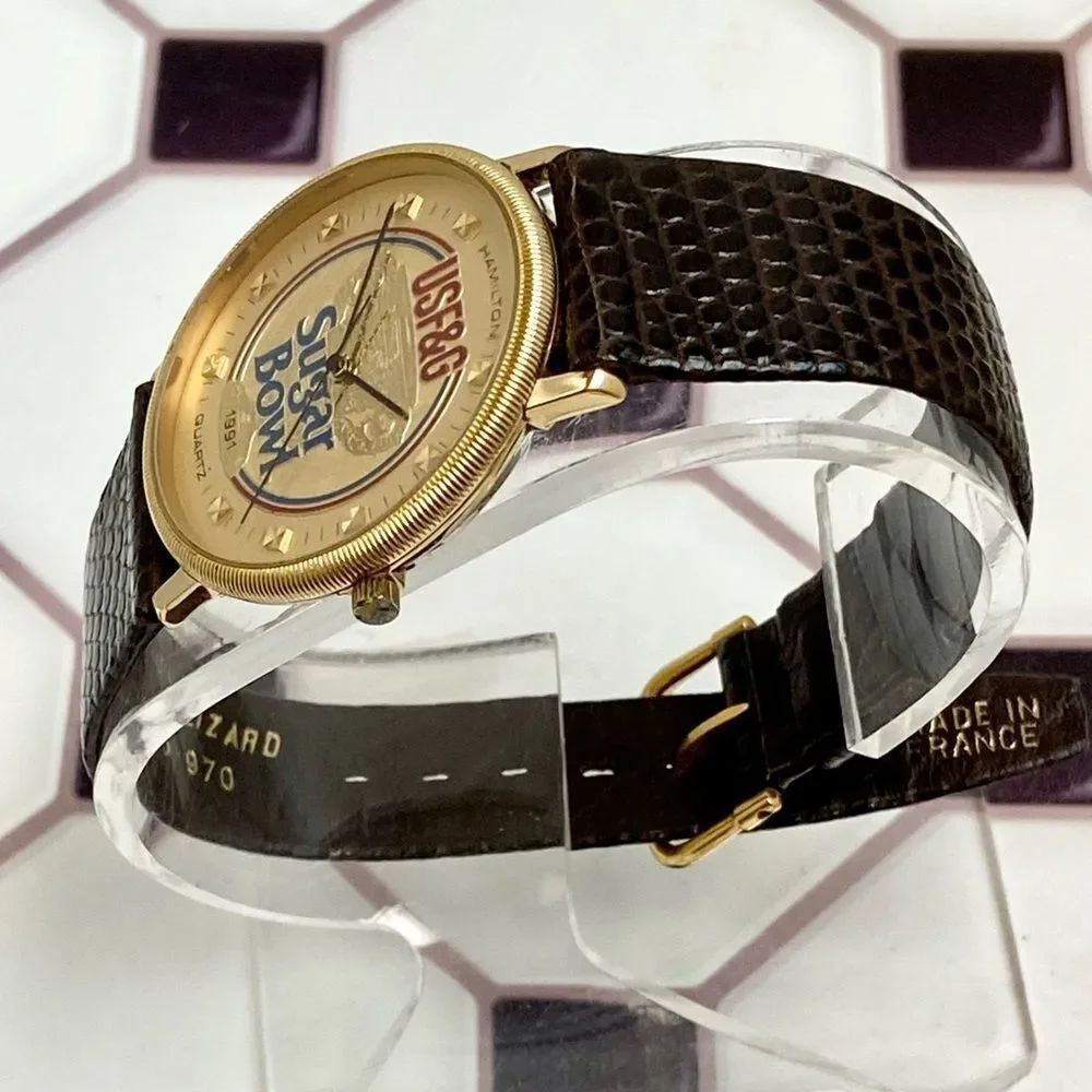 Vintage Hamilton 1991 USF&G Sugar Bowl Swiss Quartz Watch Univ. Tenn Univ. VA